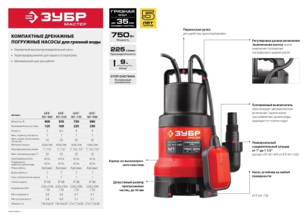Насос дренажный НПГ-М1-400 серия МАСТЕР купить в Ноябрьске