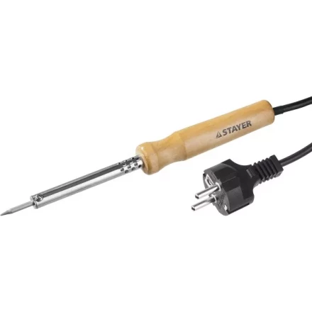 Паяльник MAXTerm с деревянной рукояткой, жало- конус, STAYER 55310-30, 30 Вт 55310-30 купить в Ноябрьске
