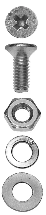 Винт ЗУБР (DIN965) в комплекте с гайкой (DIN934), шайбой (DIN125), шайбой пруж. (DIN127),  M5x16мм, ТФ6, 18шт. 4-303456-05-016 купить в Ноябрьске