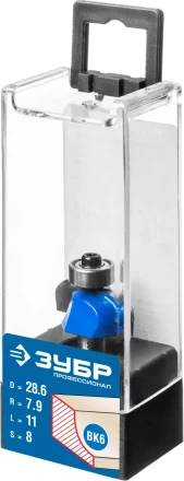 ЗУБР 28.6 x 11 мм, радиус 7.9 мм, фреза кромочная калевочная №2, Профессионал (28702-28.6) купить в Ноябрьске