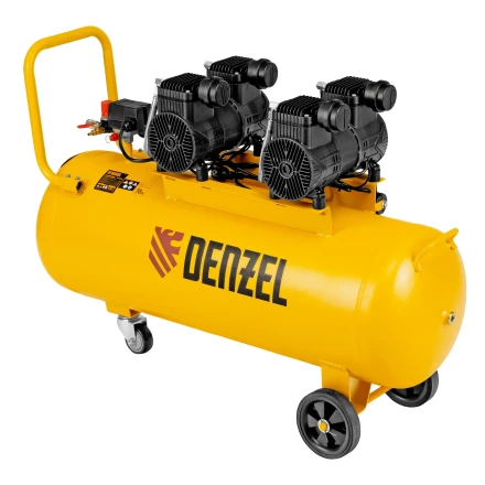 Компрессор безмасл. малошумный DLP-3000/100, 3 кВт, 2х1,5 кВт,100 л, 2850 об/мин,500 л/мин// Denzel 58145 купить в Ноябрьске