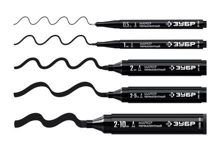 ЗУБР МП-50 черный, 0.5 мм перманентный маркер (06321-2) купить в Ноябрьске