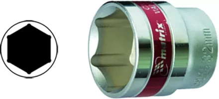 Головка торцевая 14 мм 6-гранная CrV под квадрат 1/2&quot; хромированная  MATRIX MASTER 13114 купить в Ноябрьске