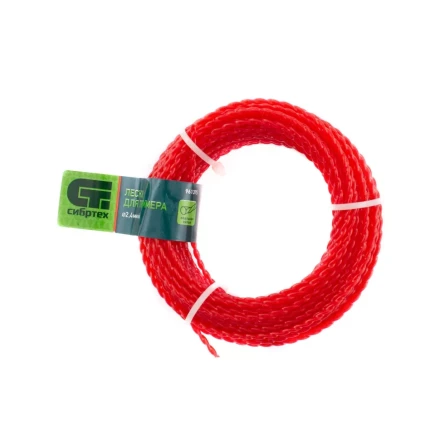 Леска для триммера овальная витая, 2.4 мм х 15 м, Россия Сибртех 961375 купить в Ноябрьске