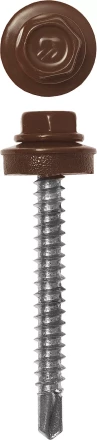 Саморезы ЗУБР &quot;ПРОФЕССИОНАЛ&quot; окраш., RAL 8017 шокол.-коричн., для крепл. кров. матер. к дерев. обреш., 4.8x35мм, 380шт 4-300315-48-035-8017 купить в Ноябрьске