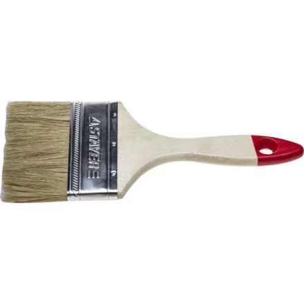 Кисть плоская STAYER &quot;UNIVERSAL-STANDARD&quot;, светлая натуральная щетина, деревянная ручка, 100мм 0101-100 купить в Ноябрьске