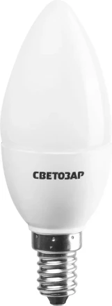 Лампа СВЕТОЗАР светодиодная &quot;LED technology&quot;, цоколь Е14, теплый белый свет (2700К), 220В, 5Вт (45), свеча 44500-40_z01 купить в Ноябрьске