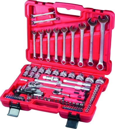 Набор слесарно-монтажный с квадратами 1/4 и 1/2 и  5/16 112 предметов MATRIX PROFI 13586 купить в Ноябрьске