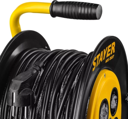 Удлинитель на катушке &quot;MS 207&quot;, 40 м, 2200 Вт, 4 гнезда, ПВС 2x0,75 мм2, STAYER 55073-40 купить в Ноябрьске