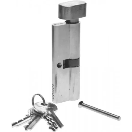 Механизм ЗУБР &quot;МАСТЕР&quot; цилиндровый, тип &quot;ключ-защелка&quot;, цвет хром, 5-PIN, 80мм 52103-80-2 купить в Ноябрьске