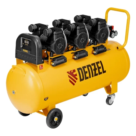 Компрессор безмасл. малошумн. DLP-4500/150, 4,5 кВт, 3х1,5 кВт,150 л, 2850 об/мин,750 л/мин// Denzel 58146 купить в Ноябрьске