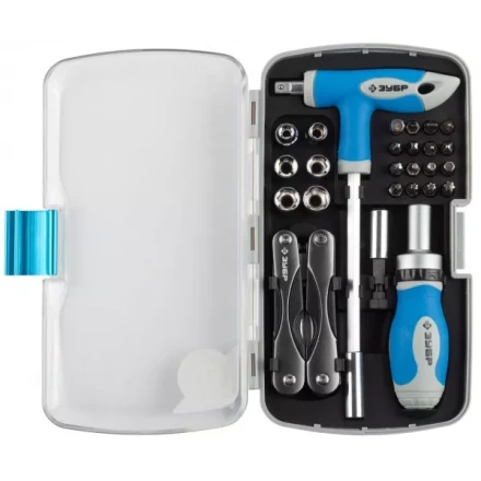 Набор  ЗУБР &quot;ЭКСПЕРТ&quot; универсальный, слесарно-монтажный и многофункциональный инструмент в пластмассовом боксе, 35предм 25290-H35 купить в Ноябрьске