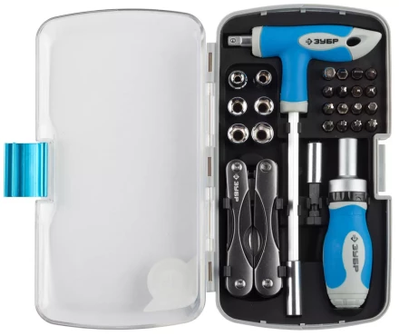 Набор  ЗУБР &quot;ЭКСПЕРТ&quot; универсальный, слесарно-монтажный и многофункциональный инструмент в пластмассовом боксе, 35предм 25290-H35 купить в Ноябрьске