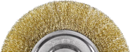 ЗУБР &quot;ПРОФЕССИОНАЛ&quot;. Щетка дисковая для УШМ, витая стальная латунированная проволока 0,3мм, 150х22мм 35187-150_z01 купить в Ноябрьске