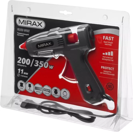 Пистолет клеевой (термоклеящий) электрический, MIRAX 06807, 200Вт/350Вт, 220В, 11мм 06807 купить в Ноябрьске