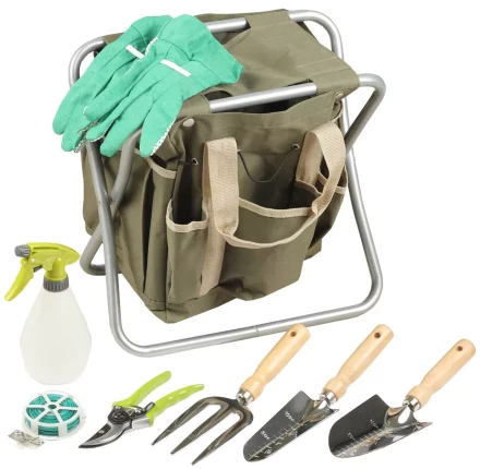 Скамейка GRINDA садовая складная, двухсторонняя, с сумкой и набором инструментов, 7предметов 8-422353-H8_z01 купить в Ноябрьске