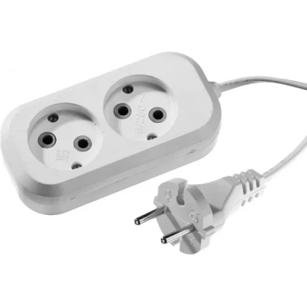 Удлинитель СИБИН электрический, ШВВП сечение 0,75кв мм, 2 гнезда, макс мощн 1300Вт, 5м 55091-5 купить в Ноябрьске