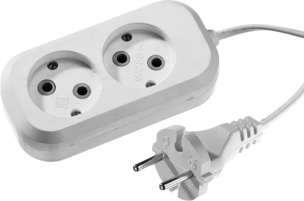 Удлинитель СИБИН электрический, ШВВП сечение 0,75кв мм, 2 гнезда, макс мощн 1300Вт, 5м 55091-5 купить в Ноябрьске