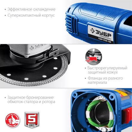 Машина углошлифовальная компактная УШМ-П125-750 серия ПРОФЕССИОНАЛ купить в Ноябрьске