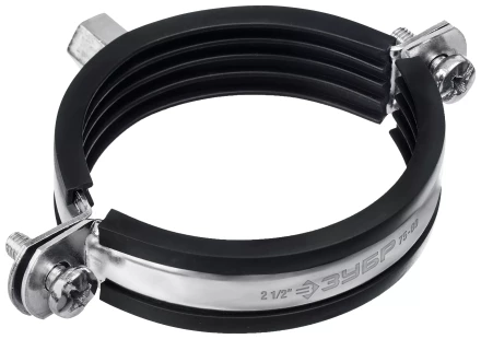 ЗУБР 2 1/2, М8/М10, цинк, 10 шт, трубный хомут с гайкой (37880-75-80) купить в Ноябрьске