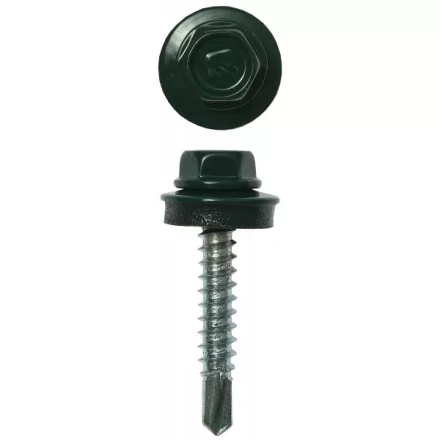 Саморезы ЗУБР &quot;ПРОФЕССИОНАЛ&quot; окраш., RAL 6005 зелен. насыщен., для крепл. кров. матер. к дерев. обреш., 4.8x35мм, 380шт 4-300315-48-035-6005 купить в Ноябрьске