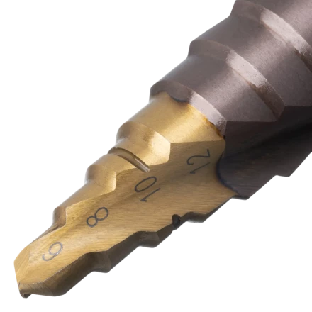 Сверло ступенчатое Denzel 723614, 6-8-10-12-14-16-18-20-22-24-26-28-30мм, Р6М5К5, 6-гр. хвостовик купить в Ноябрьске