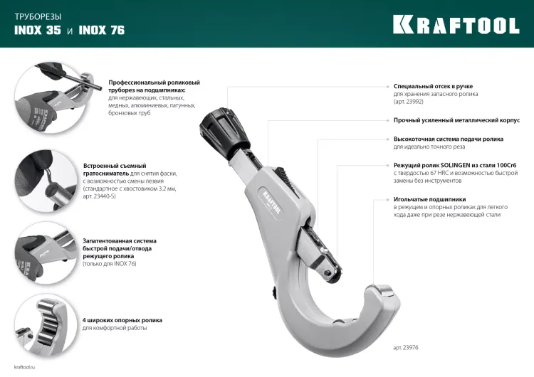 Труборезы KRAFTOOL для труб из нержавеющей стали 23935 купить в Ноябрьске
