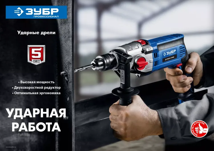 Дрель ударная двухскоростная + кейс ДУ-П850-2 ЭРМК серия ПРОФЕССИОНАЛ купить в Ноябрьске