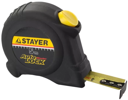 Рулетка STAYER "MASTER" "AUTOLOCK", корпус с резиновым напылением, автостоп, 5мх19мм 2-34126-05-19_z01 купить в Ноябрьске