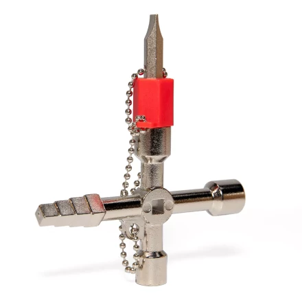 Ключ для электрошкафов КВТ КЭШ-5М с 5 профилями и битой «крест/шлиц» (84624) купить в Ноябрьске