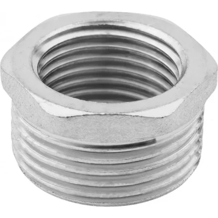 Футорка ЗУБР &quot;ЭКСПЕРТ&quot;, никелированная латунь, 3/4&quot; х 1/2&quot; 51281-3/4-1/2 купить в Ноябрьске