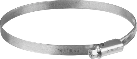 ЗУБР Х-9Н, 140 - 160 мм, накатная лента 9 мм, цинк, 10 шт, червячный хомут (37807-160) купить в Ноябрьске