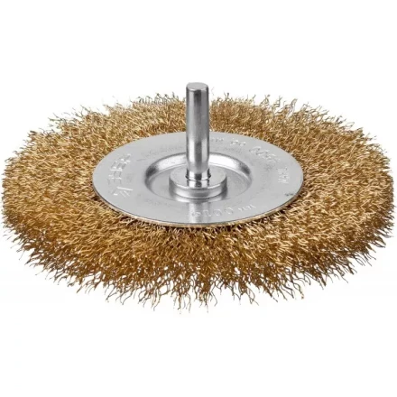ЗУБР &quot;ПРОФЕССИОНАЛ&quot;. Щетка дисковая для дрели, витая латунированная стальная проволока 0,3мм, 100мм 3520-100_z02 купить в Ноябрьске