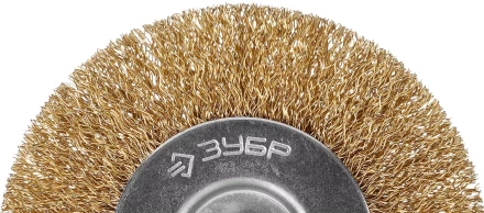 ЗУБР &quot;ПРОФЕССИОНАЛ&quot;. Щетка дисковая для дрели, витая латунированная стальная проволока 0,3мм, 100мм 3520-100_z02 купить в Ноябрьске
