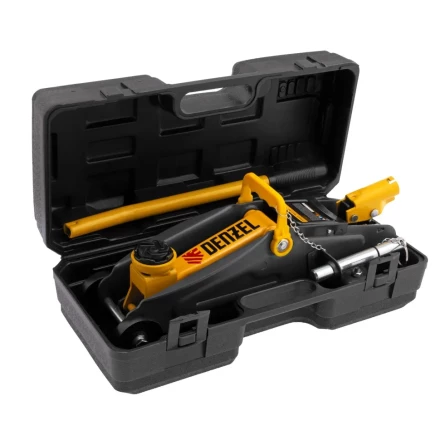 Домкрат гидравлический подкатной Denzel с фиксатором 2 т 130-330 мм в кейсе 51154 купить в Ноябрьске