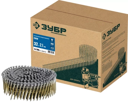 ЗУБР CNW 32 х 2.1 мм, барабанные гвозди рифленые, 14700 шт (305382-32) купить в Ноябрьске