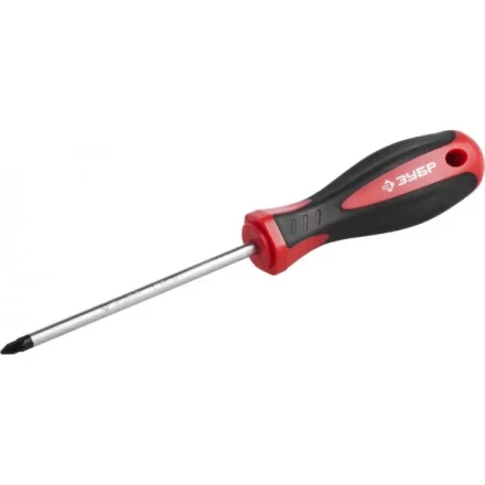 Отвертка ЗУБР &quot;МАСТЕР&quot;, Cr-v, эргономичная двухкомпонентная рукоятка, PZ1x100мм 25063-1-100_z02 купить в Ноябрьске