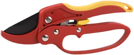 Секатор GRINDA двухкомпонентные ручки, храповый механизм, с эфесом, округлые лезвия с упорной наковальней, 205мм 8-423233_z01 купить в Ноябрьске