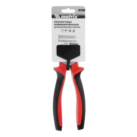 Плоскогубцы комбинированные Matrix, 200 мм, хром-ванадий, двухкомпонентные рукоятки, 17092 купить в Ноябрьске