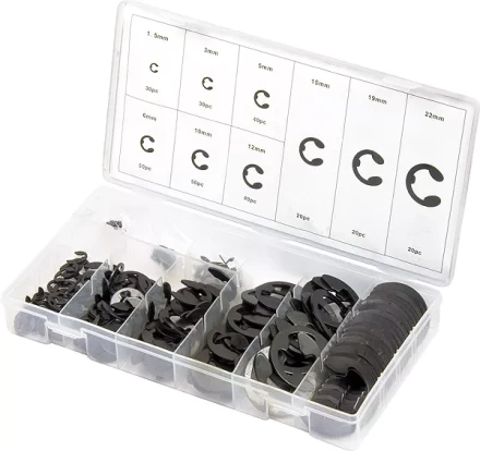 Набор стопорных колец, D 1,5 - 22 мм, 300 предм. СИБРТЕХ 47601 купить в Ноябрьске