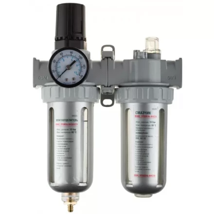 Набор аксессуаров KRAFTOOL &quot;INDUSTRIE QUALITAT&quot; для пневмосистем: манометр, влагоотделитель, смазчик 6505 купить в Ноябрьске