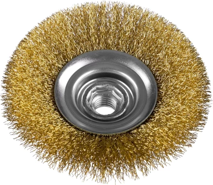 ЗУБР &quot;ПРОФЕССИОНАЛ&quot;. Щетка коническая для УШМ, витая латунированная стальная проволока 0,3мм, 100ммхМ14 35267-100_z02 купить в Ноябрьске