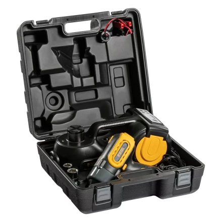 Домкрат электрогидравлический «3 в 1» (1,5 т), 12В, с гайковертом электрическим, в наборе  Denzel 51190 купить в Ноябрьске