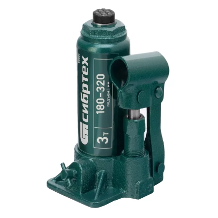 Домкрат гидравлический бутылочный Сибртех 50801, 3 т, 180-320 мм купить в Ноябрьске