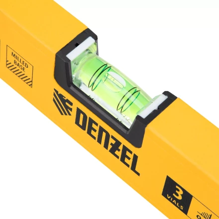 Уровень алюминиевый Denzel, магнит, фрезерованный, 3 глазка (1 зеркал.), 0,5 мм/м, 1000 мм, 33693 купить в Ноябрьске