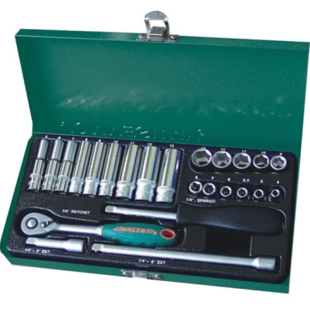 Набор головок торцевых 1/4&quot;DR 4-13мм 25предметов Jonnesway S04Н2125S 47199 купить в Ноябрьске