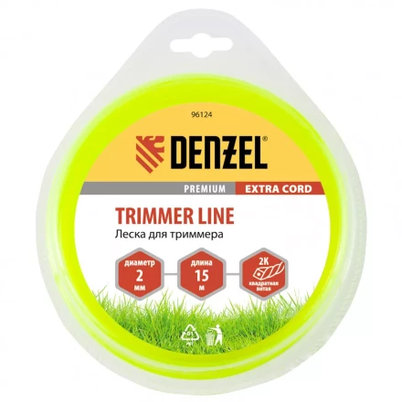 Леска для триммера двухкомпонентная квадрат 2,0 мм 15 м Extra cord Denzel 96124 купить в Ноябрьске