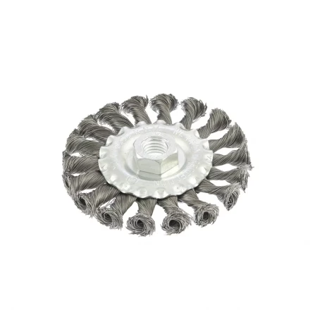 Щетка для УШМ 100 мм М14 плоская крученая проволока 0,8 мм MTX 74643 купить в Ноябрьске