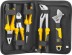 Набор JCB: Губцевый инструмент, хромированное покрытие, двухкомпонентные рукоятки, CrV cталь, 5 предм, чехол JPL017 купить в Ноябрьске