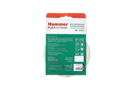 Круг шлиф. самосцепляющийся HAMMER 125мм P60 8отв. купить в Ноябрьске